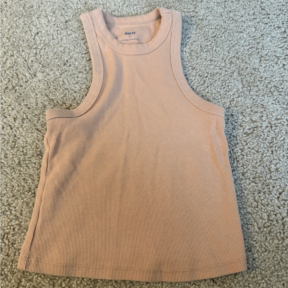 Anthropologie Ribbed Tank in Dusty Peach